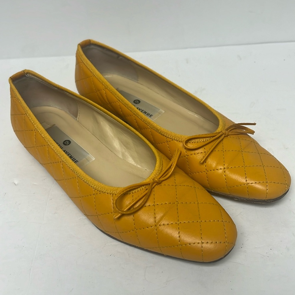 SAKS FIFTH AVENUE Quilted Ballet Flats Loafers 7 M Handmade ITALY